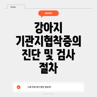 강아지 기관지협착증의 진단 및 검사 절차