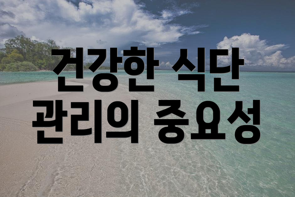 건강한 식단 관리의 중요성