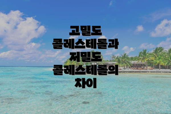 고밀도 콜레스테롤과 저밀도 콜레스테롤의 차이