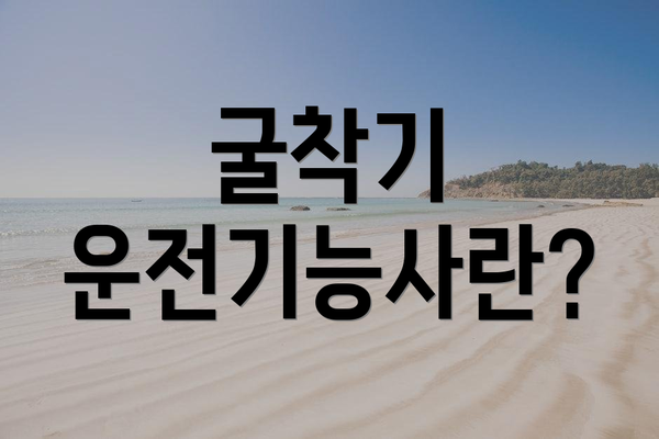 굴착기 운전기능사란?