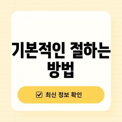 기본적인 절하는 방법