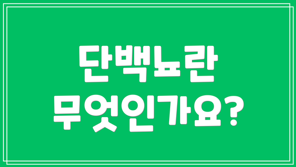 단백뇨란 무엇인가요?