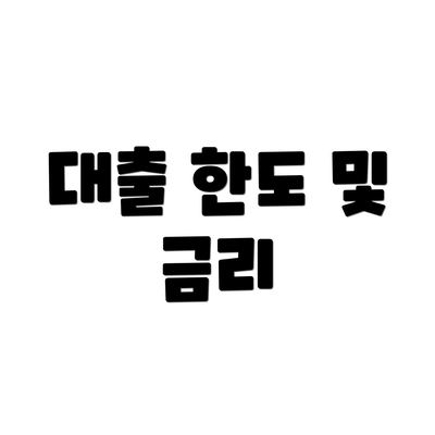 대출 한도 및 금리