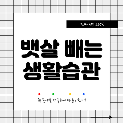 뱃살 빼는 생활습관