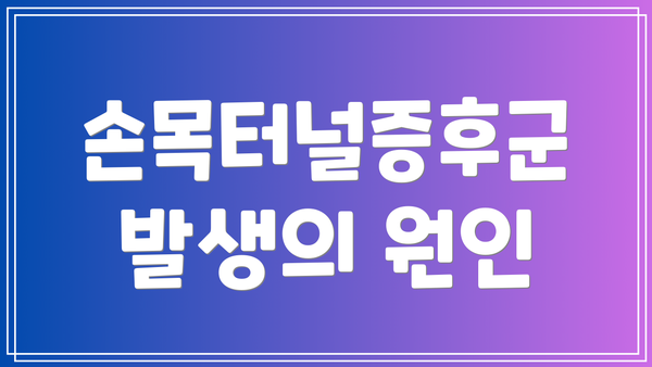 손목터널증후군 발생의 원인