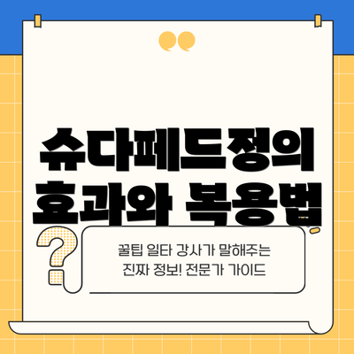 슈다페드정의 효과와 복용법