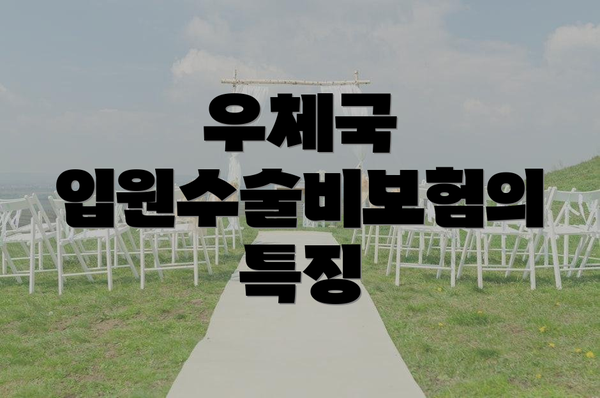 우체국 입원수술비보험의 특징