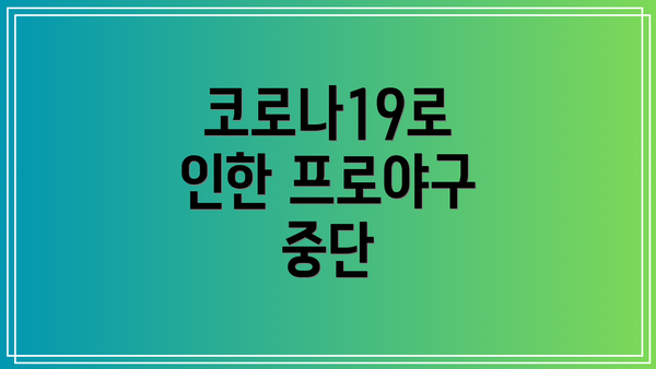 코로나19로 인한 프로야구 중단