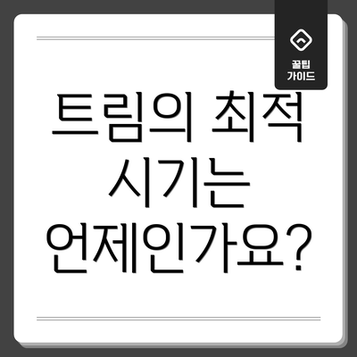 트림의 최적 시기는 언제인가요?