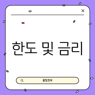 한도 및 금리