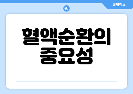 혈액순환의 중요성