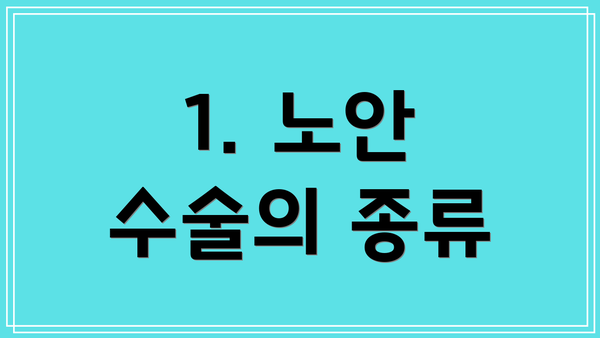 1. 노안 수술의 종류