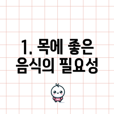 1. 목에 좋은 음식의 필요성