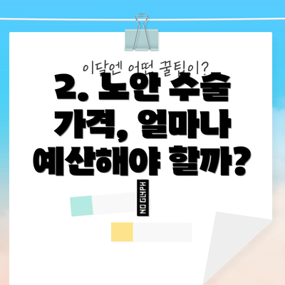 2. 노안 수술 가격, 얼마나 예산해야 할까? 💰