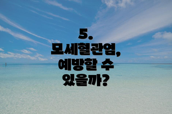 5. 모세혈관염, 예방할 수 있을까?