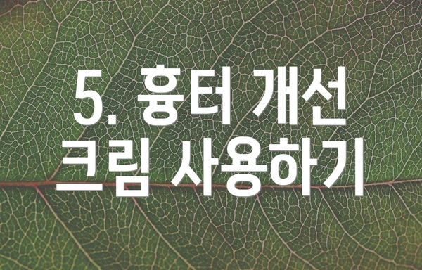 5. 흉터 개선 크림 사용하기