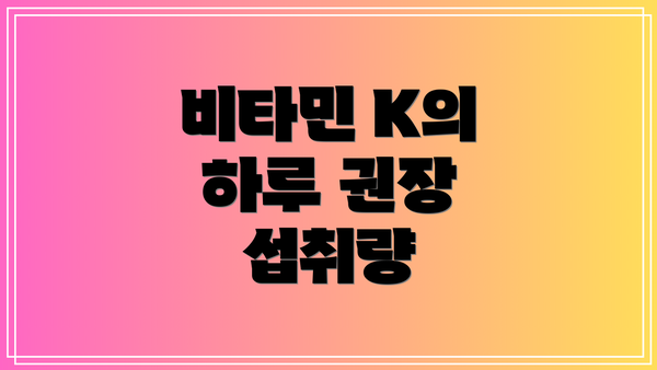 비타민 K의 하루 권장 섭취량