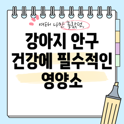 강아지 안구 건강에 필수적인 영양소