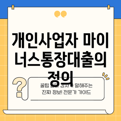 개인사업자 마이너스통장대출의 정의