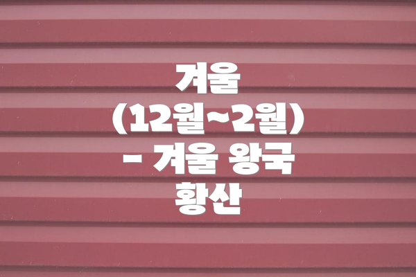 겨울 (12월~2월) - 겨울 왕국 황산