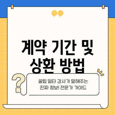 계약 기간 및 상환 방법