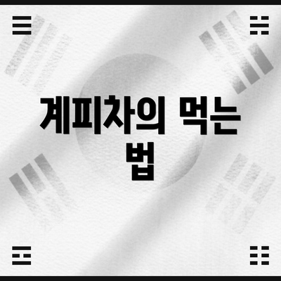 계피차의 먹는 법