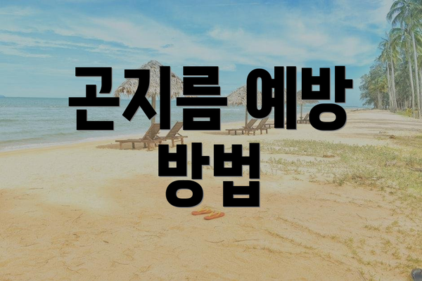 곤지름 예방 방법