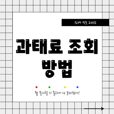 과태료 조회 방법