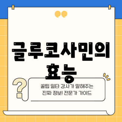 글루코사민의 효능