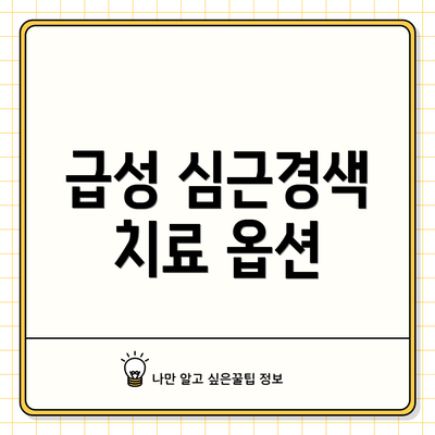 급성 심근경색 치료 옵션