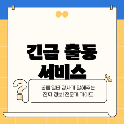 긴급 출동 서비스