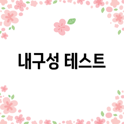 내구성 테스트
