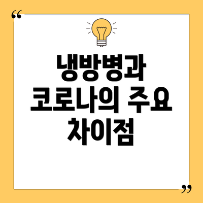 냉방병과 코로나의 주요 차이점