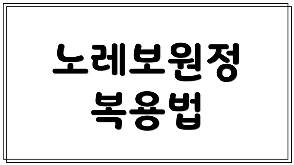 노레보원정 복용법