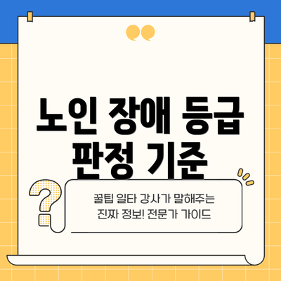 노인 장애 등급 판정 기준