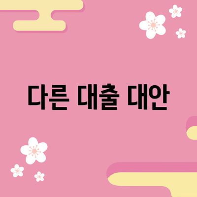 다른 대출 대안