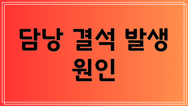 담낭 결석 발생 원인