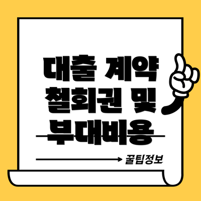 대출 계약 철회권 및 부대비용