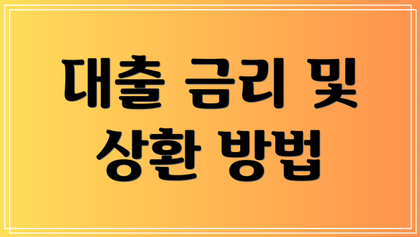 대출 금리 및 상환 방법