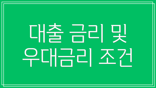 대출 금리 및 우대금리 조건