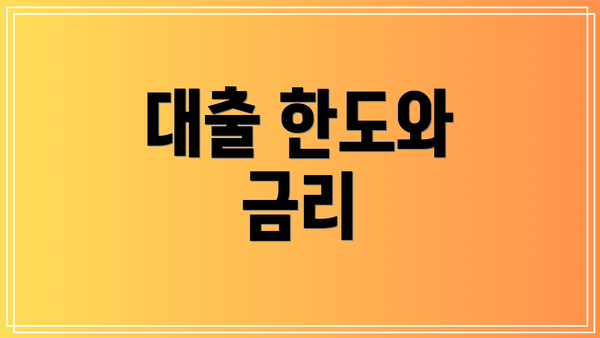 대출 한도와 금리