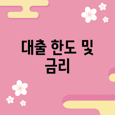 대출 한도 및 금리