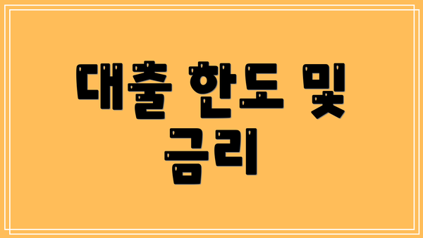 대출 한도 및 금리