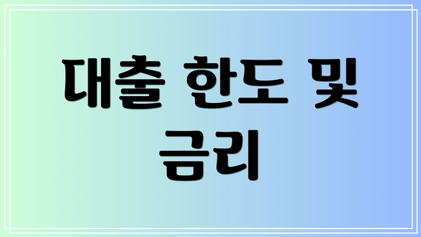 대출 한도 및 금리