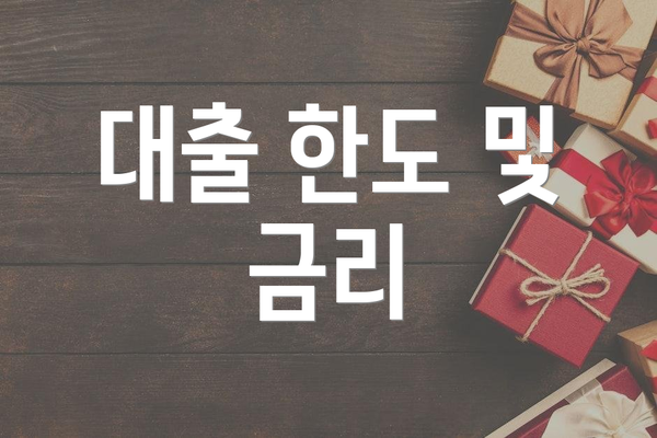 대출 한도 및 금리