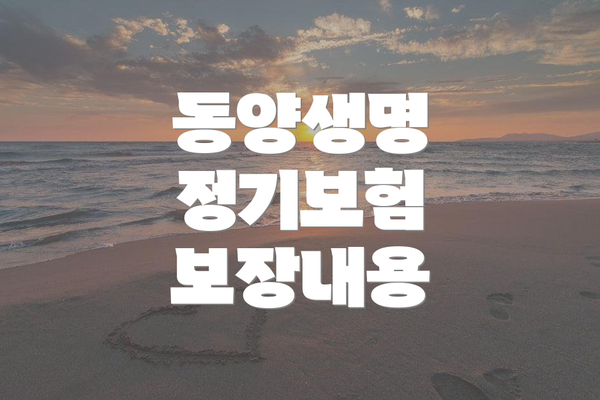 동양생명 정기보험 보장내용