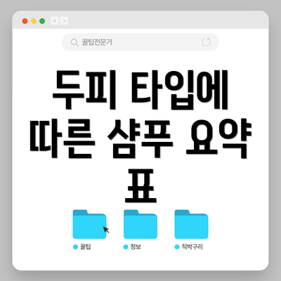 두피 타입에 따른 샴푸 요약 표