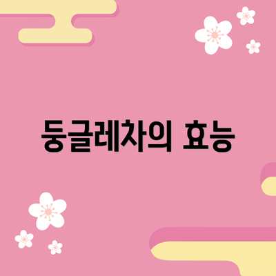 둥글레차의 효능