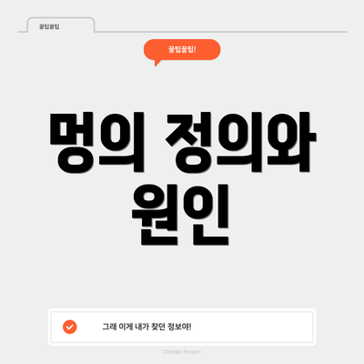 멍의 정의와 원인