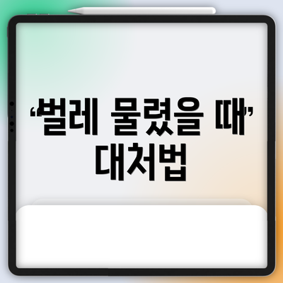 벌레 물렸을 때 대처법
